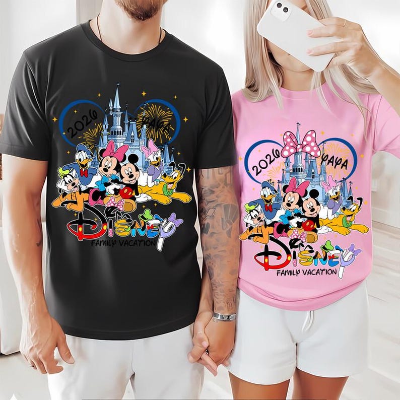 Comfort Colors Disneyland Family Vacation 2026 Shirt, Mickey And Friends Matching Shirt, Disneyland Trip, Disneyland Magical Castles Shirt image 4