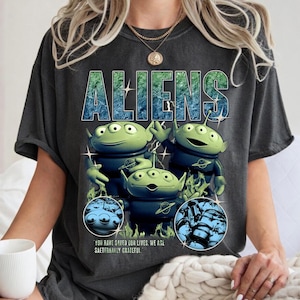Comfort Colors Toy Story Aliens Shirt, Retro Disneyland Matching Family Vacation Tee, Magic Kingdom Theme Park Outfit, Animal Kingdom Gift image 1