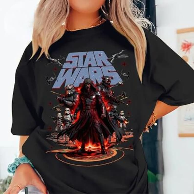 Comfort Colors Darth Vader Starwars Shirt, Galaxy's Edge Tee, Artistic Sci-Fi Shirt, Alactic Empire Dark Side Tee, Starwars Day 2026 Shirt image 4