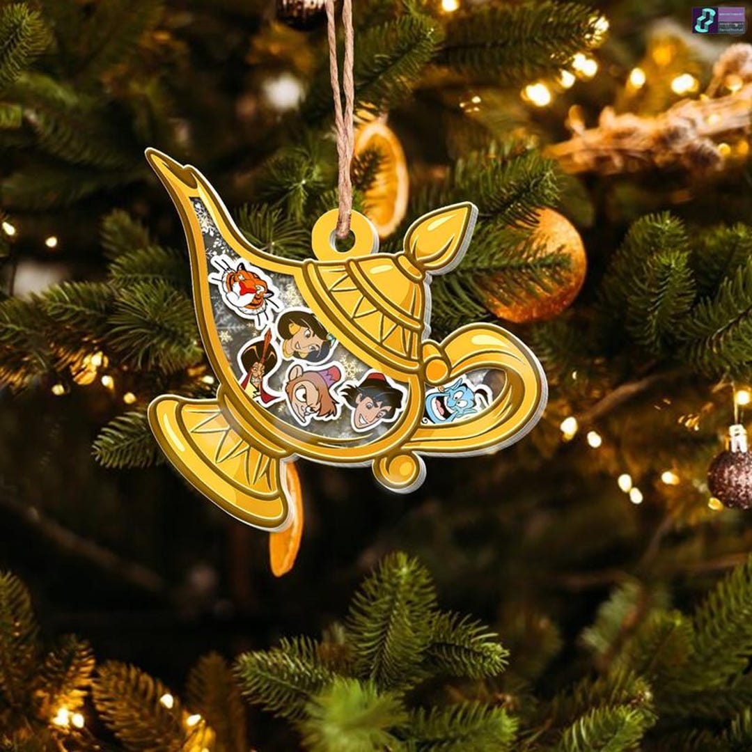 Aladdin Tree Disneyland Jasmine Aladdin Shaker Ornament, Aladdin Christmas Ornament ...