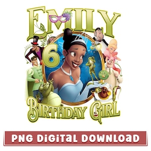 Princess And The Frog Birthday Family Matching PNG, Disneyland Tiana Birthday Family, Birthday Princess Png, Birthday Gift, Digital Download
