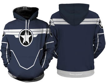 Captain America 3D Full Over Print Hoodie, Avengers Infinity War Captain America Shirt, Superhero Suit Sweatshirt, Captain America Costume