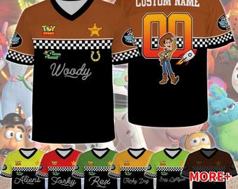 Personalized Toy Story Football Jersey, Custom Name Buzz Lightyear Jessie Woody Toy Story Croptop Football, Toy Story Jersey Birthday Gift