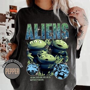Comfort Colors Toy Story Aliens Shirt, Retro Disneyland Matching Family Vacation Tee, Magic Kingdom Theme Park Outfit, Animal Kingdom Gift image 2