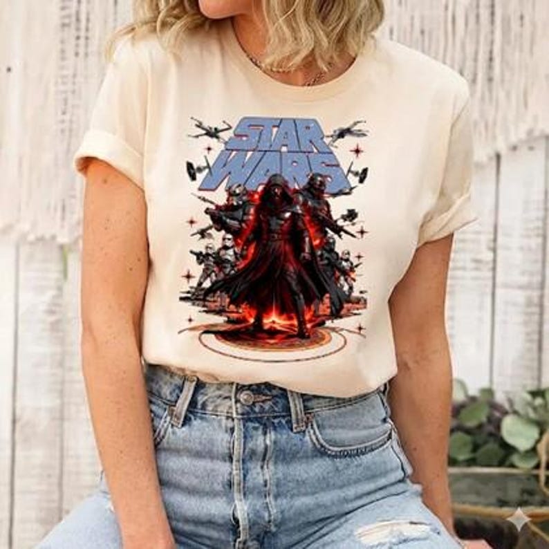 Comfort Colors Darth Vader Starwars Shirt, Galaxy's Edge Tee, Artistic Sci-Fi Shirt, Alactic Empire Dark Side Tee, Starwars Day 2026 Shirt image 1
