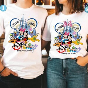 Comfort Colors Disneyland Family Vacation 2026 Shirt, Mickey And Friends Matching Shirt, Disneyland Trip, Disneyland Magical Castles Shirt image 2