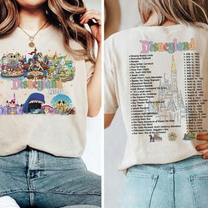 Camiseta retro de doble cara de Disneyland California Resort Comfort Colors, camiseta del parque temático Mickey y sus amigos, viaje a Disneyland, vacaciones familiares imagen 1