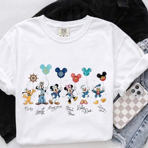 Comfort Colors Mickey And Friends Cruise Shirt, Nautical Disneyland Cruise Tee, Family Vacation Graphic Shirt, Disneyworld Trip Matching Top image 2