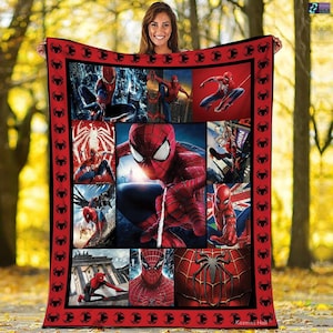 Spiderman Fleece Blanket, Superhero Blanket, Spiderman Birthday Theme Blanket, Spiderman Throw Blanket For Bed Couch Sofa, Birthday Gift