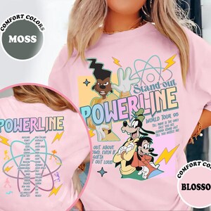 Comfort Colors A Goofy Movie Powerline Shirt, Max Goof World Tour 95 Tee, Retro 90s Disneyland Shirt, Disneyland Family Trip Shirt image 4