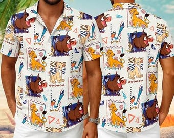 Lion King Hawaiian Shirt, Disneyland Hawaii Shirt, Simba Timon Pumba, Lion King Button Up, The Lion King Shirt, Disneyland Safari Trip Shirt