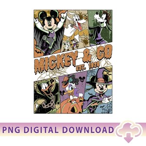Mickey & Co 1928 Halloween PNG, Mickey And Friends Halloween Png, Mickey's Not So Scary Halloween Party, Magic Kingdom Png, Digital Download