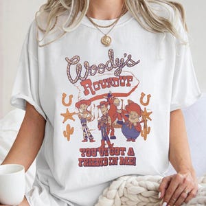 Comfort Colors Toy Story Woody's Roundup Shirt, You've Got A Friend In Me Tee, Woody And Jessie Graphic Shirt, Retro Disneyland Outfit image 3