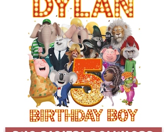 Personalized Sing Birthday PNG, Sing Birthday Boy Girl Png, Sing Pig Birthday Png, Sing Movie Png, Sing Pig Birthday Png, Digital Download