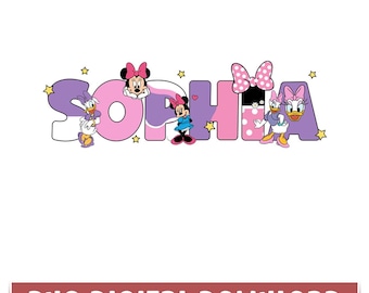 Personalized Disneyland Minnie Daisy PNG, Disneyland Family Matching Trip Png, Custom Name Minnie Mouse And Daisy Duck Png, Digital Download