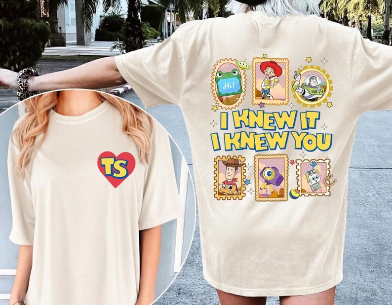 Retro Pixar Toy Story 5 Comfort Colors Shirt, I Knew It I Knew You, Disneyland Toy Story 5 Shirt, Western Cowgirl Tee, Toy Story Stamp Shirt image 1