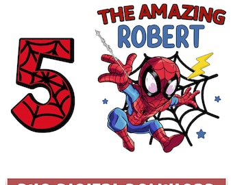 Personalized Spiderman Birthday PNG, Family Birthday Matching, Custom Superhero Birthday Png, Birthday Party, Birthday Gift Digital Download