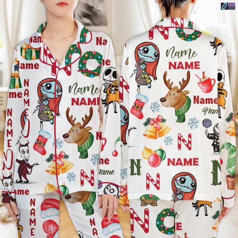 Discover Nightmare Before Christmas Pajamas Set, Jack Skellington Sleepwear, Funny Jack And Sally Pajamas, Disneyland Movie Family Matching Pajamas