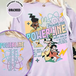 Comfort Colors A Goofy Movie Powerline Shirt, Max Goof World Tour 95 Tee, Retro 90s Disneyland Shirt, Disneyland Family Trip Shirt image 3