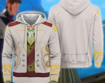 Prince Hans Frozen 3D Full Over Print Hoodie, Hans Prince Cosplay Sweatshirt, Frozen Movie Cosplay Gift, Halloween Costume Sweatshirt Hoodie