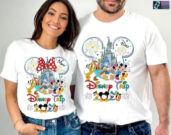 Camiseta Comfort Colors para el viaje a Disneyland 2026, camiseta personalizada de Mickey y sus amigos, Walt Disneyworld, camiseta del castillo de Disneyland, vacaciones en Disneyland