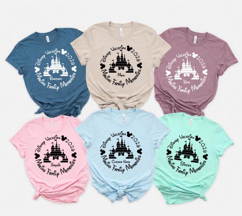 Custom Disneyland Family Vacation 2026 Comfort Colors Shirt, Disneyland Castle Shirt, Mickey And Friends Shirt, Disneyland Family Vacation image 1