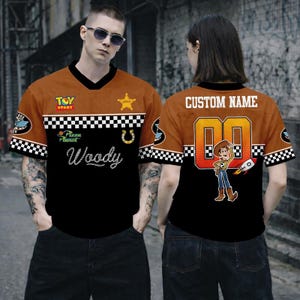 Personalized Toy Story Football Jersey, Custom Name Buzz Lightyear Jessie Woody Toy Story Croptop Football, Toy Story Jersey Birthday Gift image 3