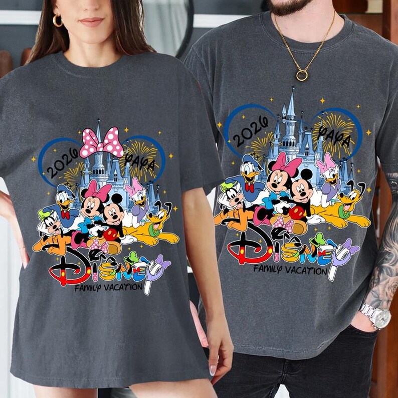Comfort Colors Disneyland Family Vacation 2026 Shirt, Mickey And Friends Matching Shirt, Disneyland Trip, Disneyland Magical Castles Shirt image 5