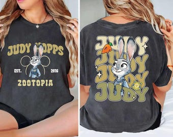 Komfortfarben Nick Wilde und Judy Hopps passendes Shirt, niedliches Cartoon-Paar-T-Shirt, Zootopia inspiriert Film-Fans Geschenk, Disneyland Trip Shirt