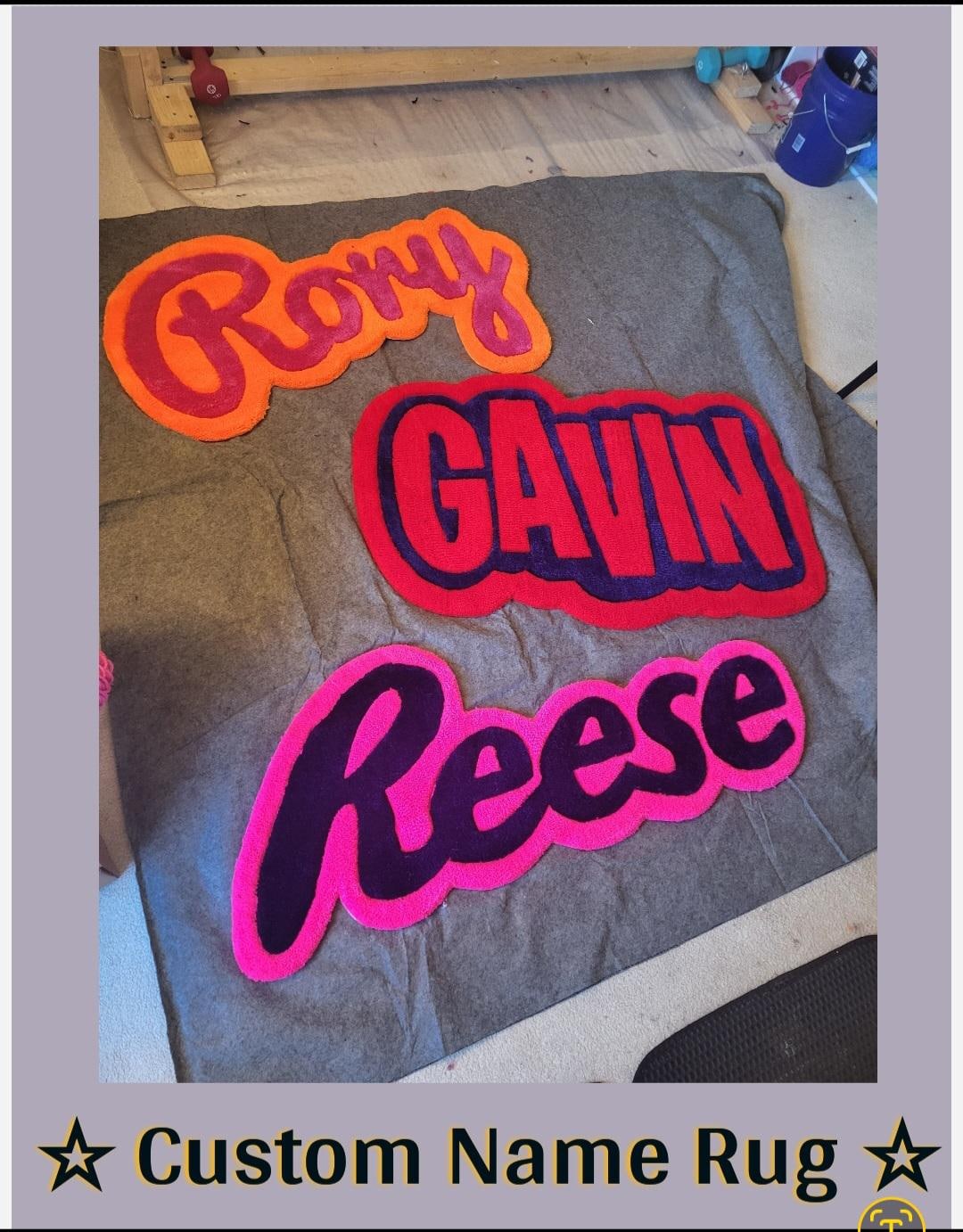 Random Rug Names Custom Name Rug (36in, 40in or 45in Made to Order) Read Description ...
