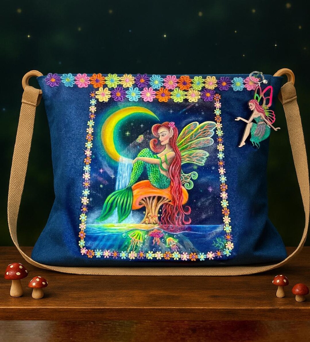Magic Purse Fairy Mermaid Tote Bag: Handcrafted Fantasy Purse With Keychain Gift - Etsy