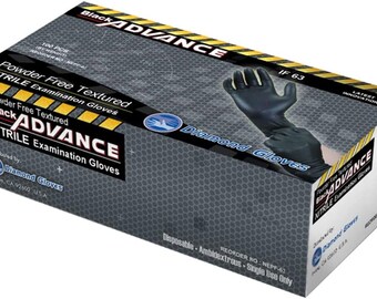 Black Nitrile Gloves 7mil Advance Disposable IF61 1000 gloves