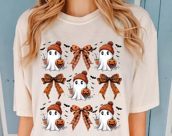 Coquette Bow Halloween Ghost PNG, Halloween Cute Ghost PNG, Spooky Season PNG, Halloween Coquette Png, Autumn Sublimation Png Design