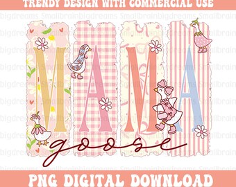 Floral Mama Goose PNG, Vintage Coquette Mama Girly Floral Bows Pink PNG, Retro Cute Duck Mama Sublimation Design, Mama Coquette Bow PNG