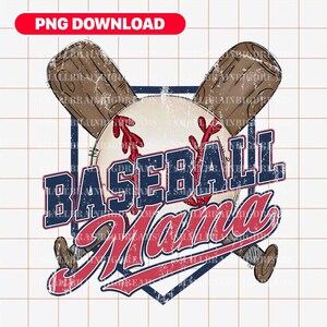 Retro Baseball Mama PNG Checkered, Vintage Design Brushstroke Game Day Baseball PNG, Baseball Mom PNG, Tis the Season, Retro Baseball Season