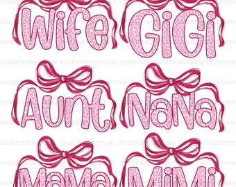 Różowy Preppy Leopard Mama PNG Bundle, Pociągnięcie pędzla Preppy Mama Coquette PNG, Lampart PNG, Retro Mama Prezent Dla Mamy, Ciotki, Nany, Mimi, Żony Png