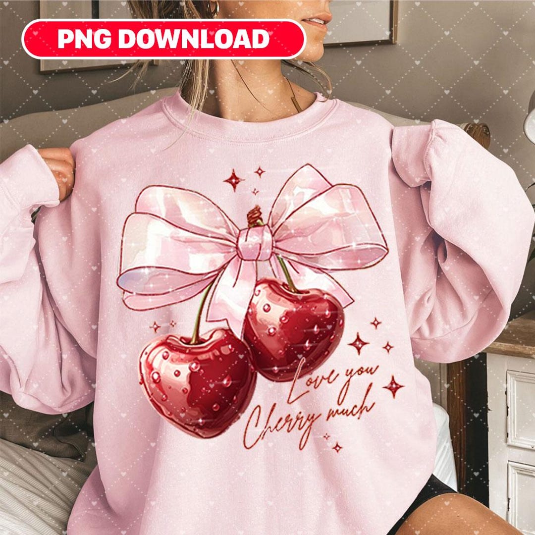 Love You Cherry Much Png Pink Valentine Coquette Heart Png Sweet