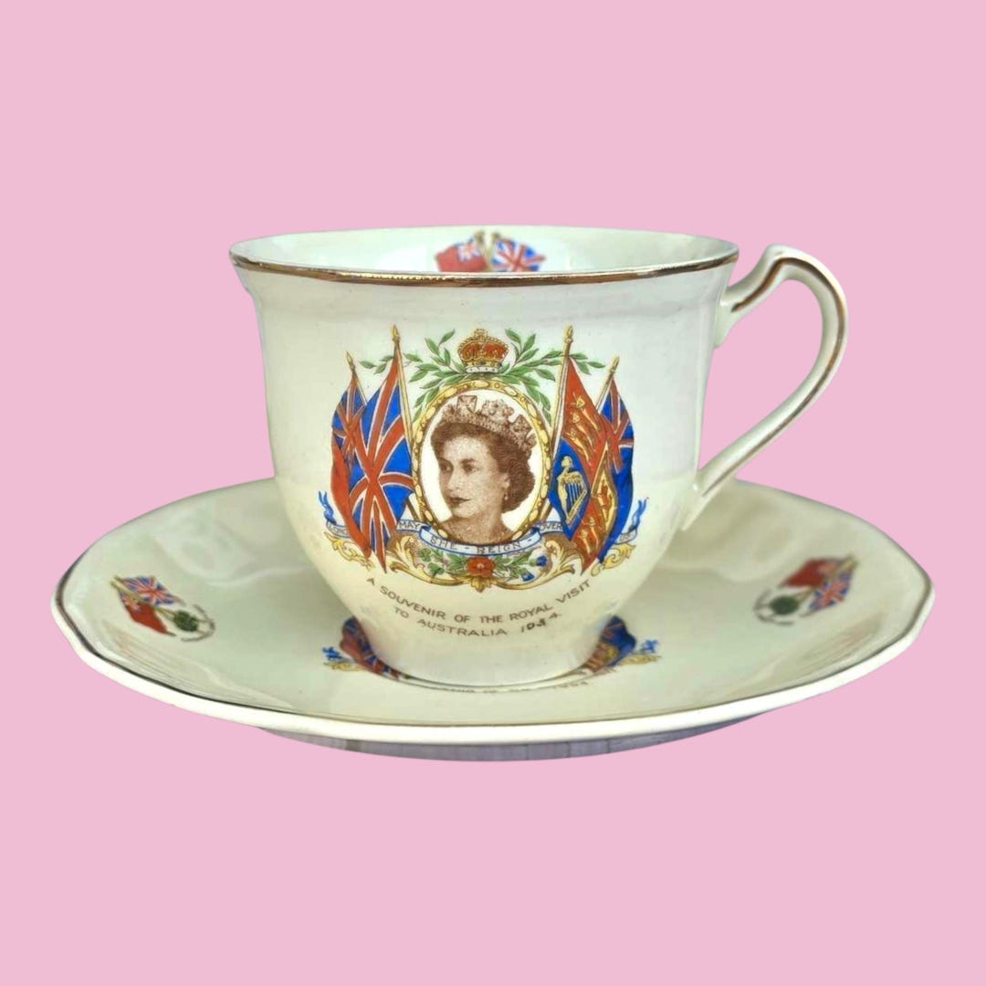 Vintage 1954 Queen ELIZABETH II Royal Visit to AUSTRALIA Tea Cup ...