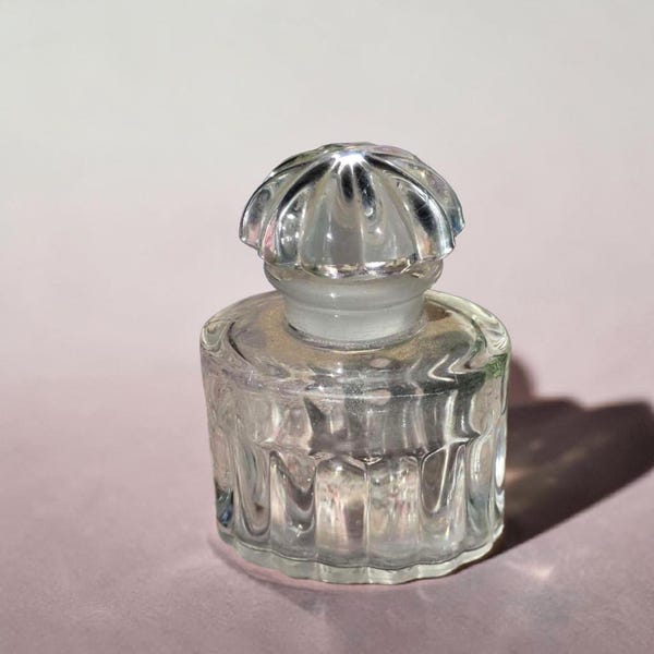 Scarce BALENCIAGA FRANCE Vintage Perfume Bottle * Collectible Mid-Century Perfume in Scalloped Glass * Vanity Decor * Mother's Day Gift *