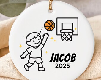 Basketball Player Ornament, Personalized Boy Basketball Gift, Basketball Fan Gift, Custom Kids Basketball Gift, Basketball Team Ornament