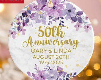 50th Anniversary Ornament, Personalized Golden Wedding Gift, Gift for Parents, 50 Years Married, Gold Anniversary Gift, Gift for Couple