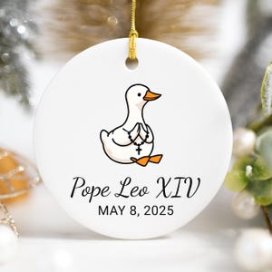 Pope Leo XIV Ornament, The First American Pope, Catholic Christmas Gift, Papal Keepsake, Religious Gift, Vatican Collectible, Goose Pope