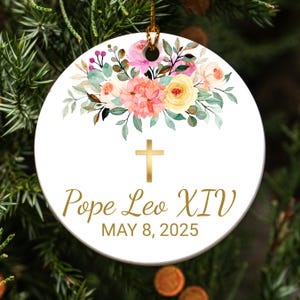 Pope Leo XIV Ornament, The First American Pope, Catholic Christmas Gift, Papal Keepsake, Religious Gift, Vatican Collectible, Holy Father