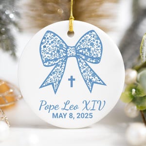 Pope Leo XIV Ornament, The First American Pope, Catholic Christmas Gift, Papal Keepsake, Religious Gift, Vatican Collectible, Holy Father