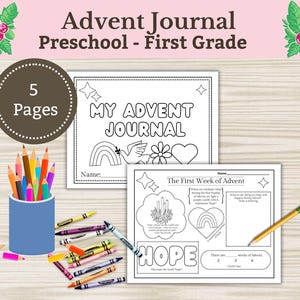 Advent druckbar, Advent Arbeitsblätter, Kinder Advent Aktivität, Kinder Advent Journal, druckbare Weihnachten, Weihnachtsadvent, Katechismus Advent