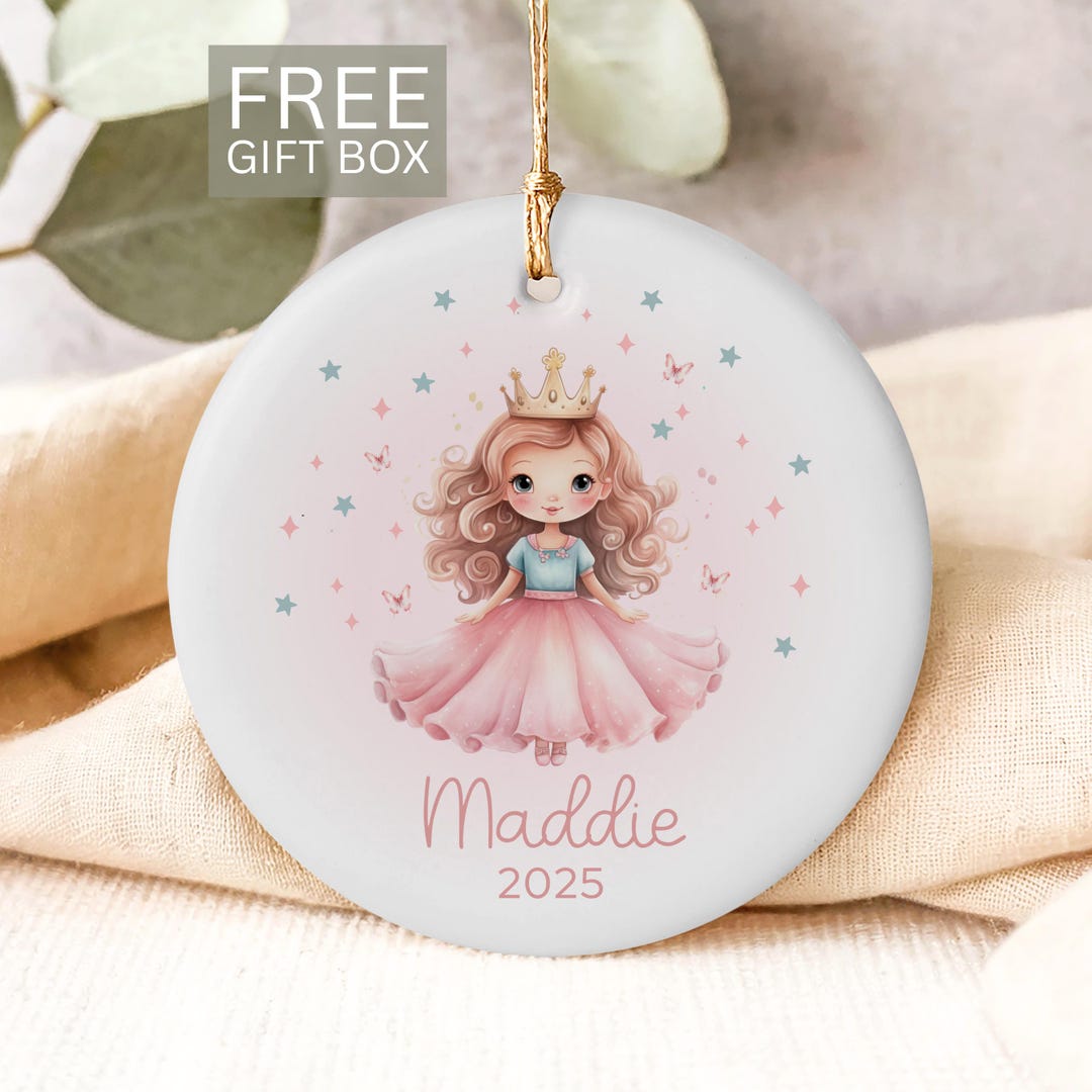 Pink Princess Ornament, Personalized Pink Princess Gift, Custom ...
