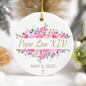 Pope Leo XIV Ornament, The First American Pope, Catholic Christmas Gift, Papal Keepsake, Religious Gift, Vatican Collectible, Holy Father