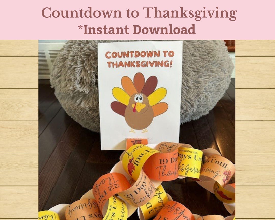 Countdown to Thanksgiving, Thanksgiving Paper Chain, Thanksgiving ...