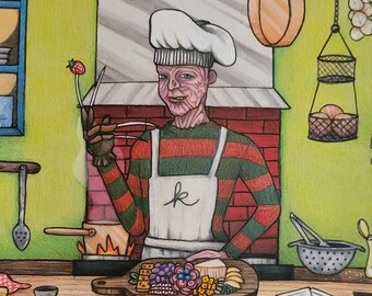 Freddy Krueger Nightmare on Elm Street Parody Print
