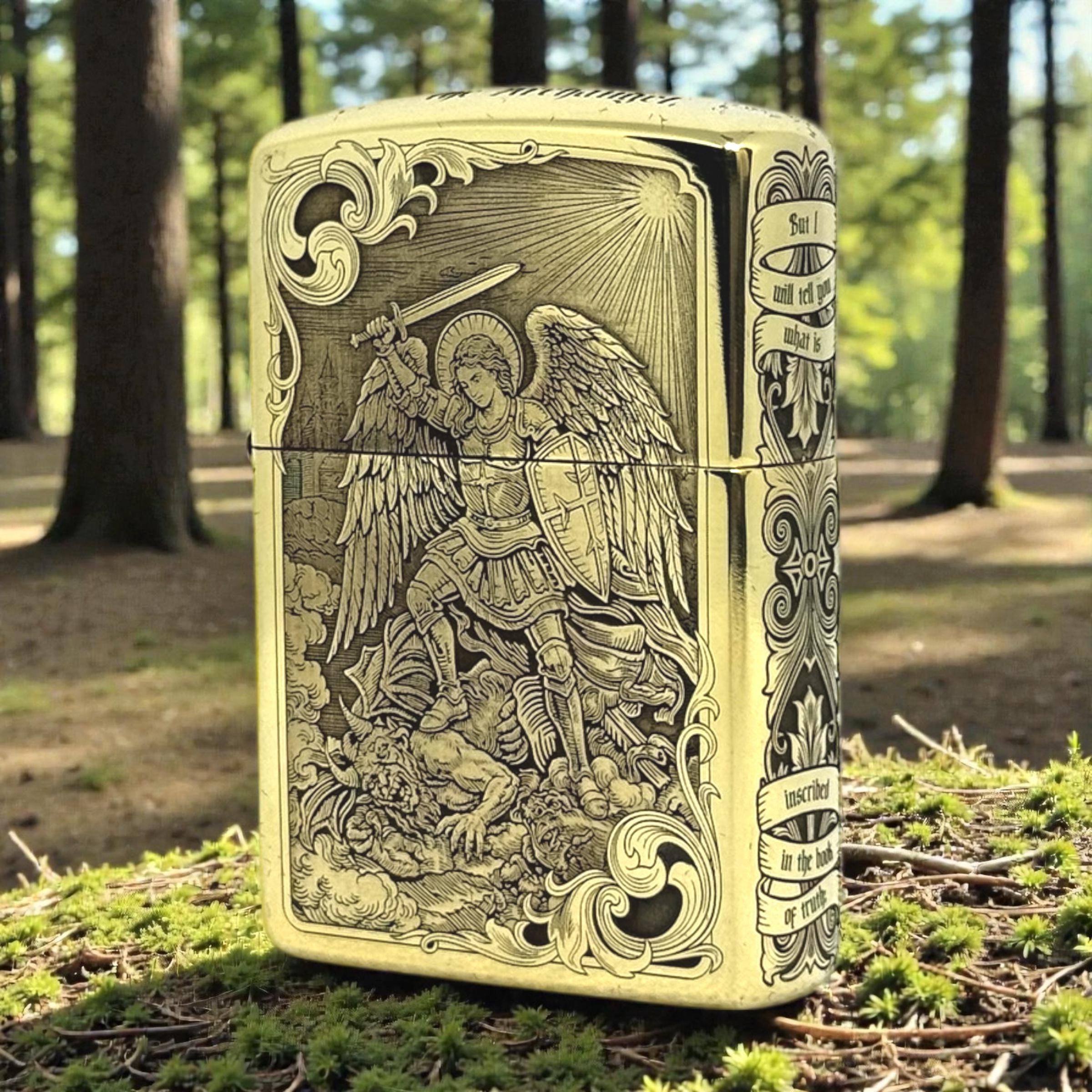 【未使用】限定300個　聖剣伝説LOM 木製Zippo Saint Michael the Archangel Zippo Armor Brass Lighter - Etsy